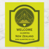 Bell Tent Glamping Bedrijf Wijn Etiket (Enkel label)