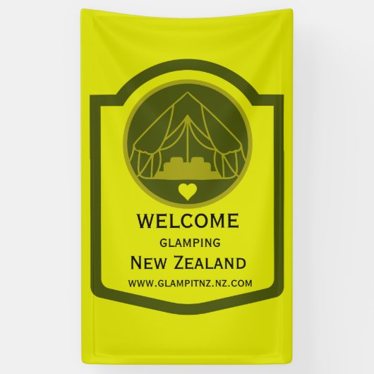 Bell Tent Glamping Business Spandoek (Verticaal)