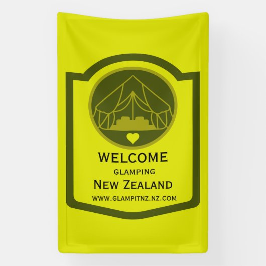 Bell Tent Glamping Business Spandoek (Verticaal)