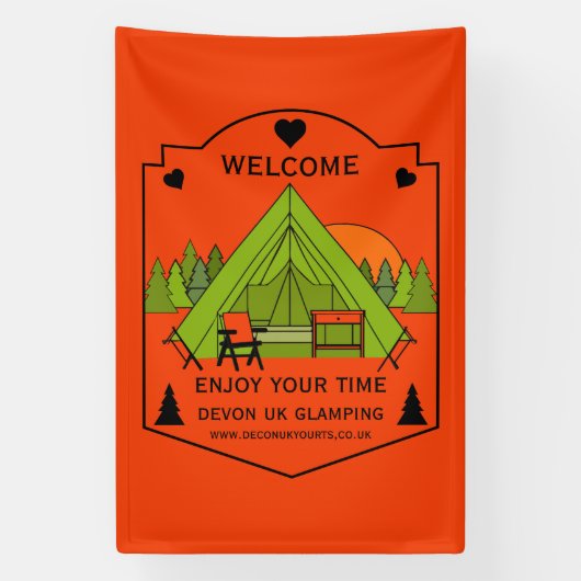Bell Tent Glamping Business Spandoek (Verticaal)