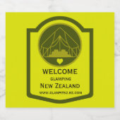 Bell Tent Glamping Business Sparkling Wijnetiket (Enkel label)