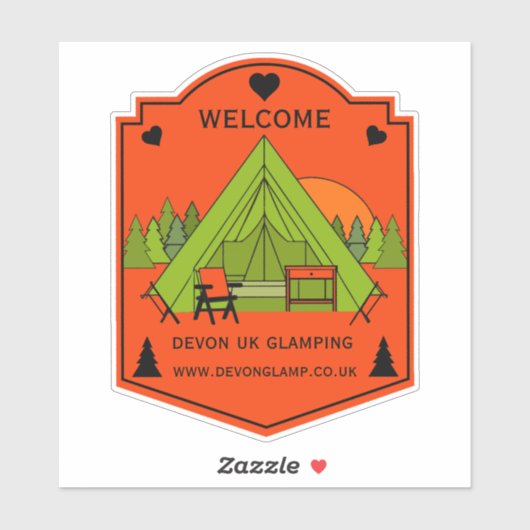 Bell Tent Glamping Business Sticker (Vel)