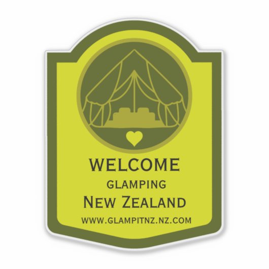 Bell Tent Glamping Business Sticker (Voorkant)