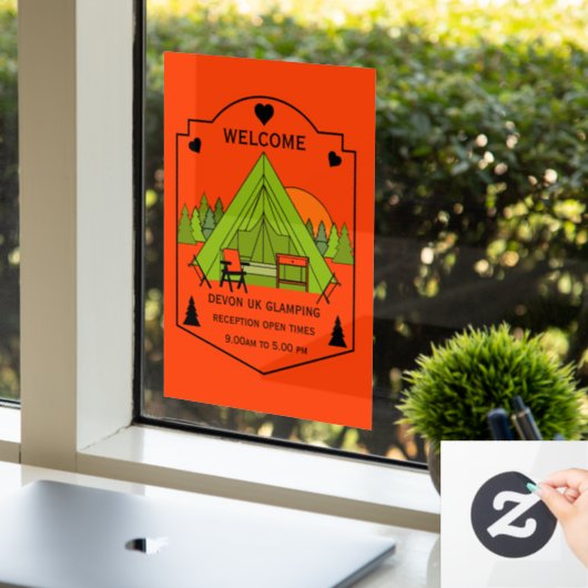 Bell Tent Glamping Zakelijke activiteit Raamsticker (Kantoor)