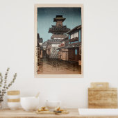 Bell Tower in Okayama Hasui Kawase Shin Hanga Poster (Keuken)
