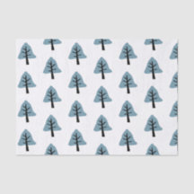 Bell Tree Pattern Simple Pastel Blue Holiday