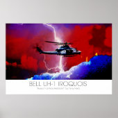 Bell UH-1 Iroquois Huey Lightning Strike Surreal Poster (Voorkant)