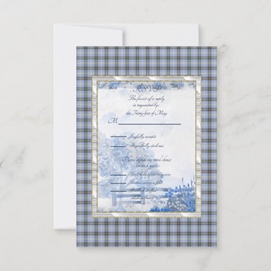 Bell van Borders Tartan RSVP Kaartje (Voorkant)