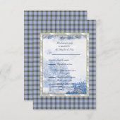 Bell van Borders Tartan RSVP Kaartje (Voorkant / Achterkant)