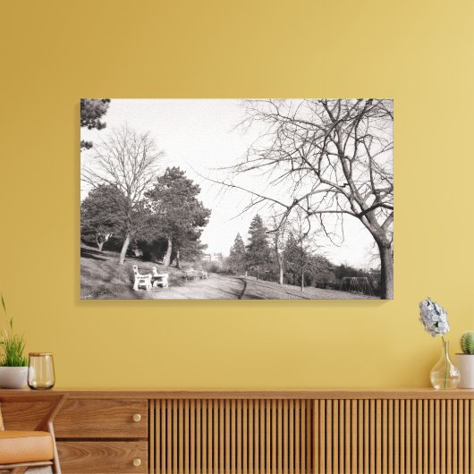 Bell Vue Park, Newport, Mon (dec 1977) Canvas Afdruk (Insitu (Woonkamer))