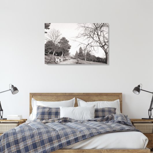 Bell Vue Park, Newport, Mon (dec 1977) Canvas Afdruk (Insitu (Slaapkamer))