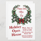 Bell Wreath Holiday Invitation 6,5 inch x 8,7 inch Feestdagenkaart (Voorkant / Achterkant)