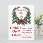 Bell Wreath Holiday Invitation 6,5 inch x 8,7 inch Feestdagenkaart (Staand voorkant)