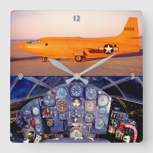 BELL X-1 "GLAMOUREUS GLENNIS" VIERKANTE KLOK (Voorkant)