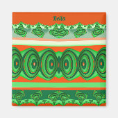 BELLA ~ 3D Fractal Design Red white ~ Magneet (Voorkant)