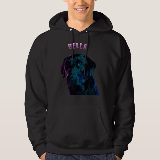 Bella Black Labrador Hoodie (Voorkant)