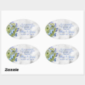 Bella Blauw Bruiloft Hydrangea Ovaal Favor Labels (Vel)