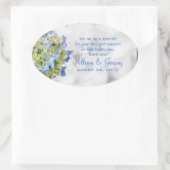 Bella Blauw Bruiloft Hydrangea Ovaal Favor Labels (Tas)