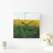 Bella Blue - Chicory Vierkante Klok (Huis)