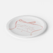 BELLA Blush Boog Ze Krijgt de Knoop Aangehaald Bru Papieren Bordje (Gekanteld)