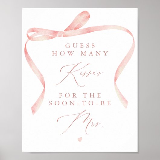 BELLA Blush Bow Tying the Knot Kisses voor Mrs Poster (Voorkant)