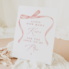 BELLA Blush Bow Tying the Knot Kisses voor Mrs Reclamebord Met Voetstuk