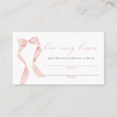 BELLA Blush Bow Tying the Knot Kisses voor Mrs Visitekaartje (Voorkant)