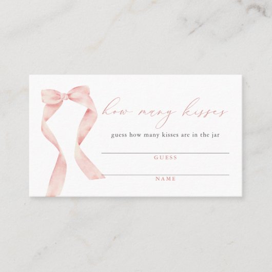 BELLA Blush Bow Tying the Knot Kisses voor Mrs Visitekaartje (Voorkant)