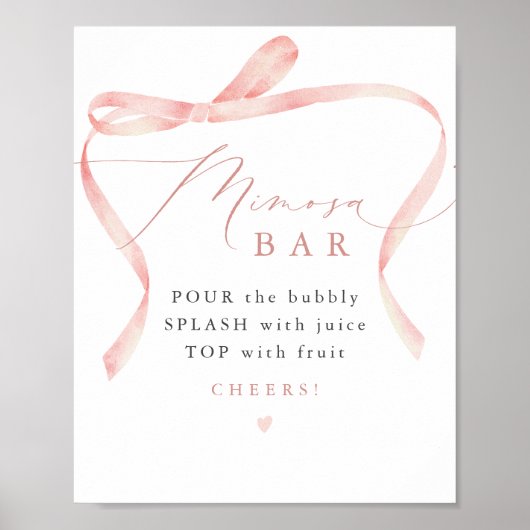 BELLA Blush Bow Ze bindt de knoop Mimosa Bar Poster (Voorkant)