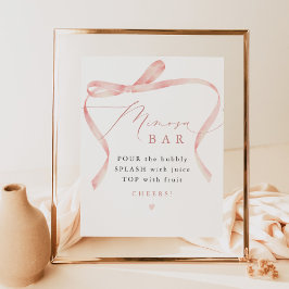 BELLA Blush Bow Ze bindt de knoop Mimosa Bar Poster