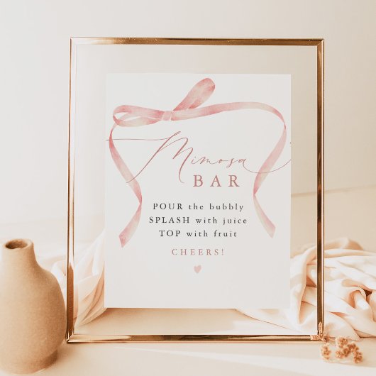 BELLA Blush Bow Ze bindt de knoop Mimosa Bar Poster