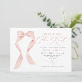 BELLA Blush Bow Ze is de knoop Vrijgezellenfeest b Kaart (Staand voorkant)