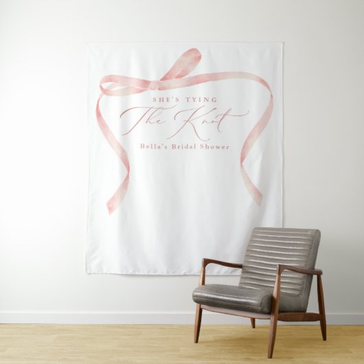 BELLA Blush Bow Ze is de knoop Vrijgezellenfeest b Wandkleed (In situ)