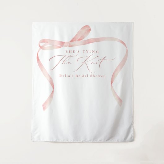 BELLA Blush Bow Ze is de knoop Vrijgezellenfeest b Wandkleed (Voorkant)