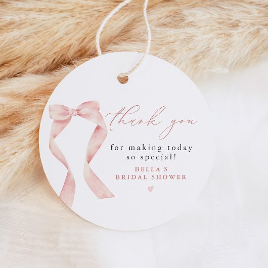 BELLA Blush Bow Ze is Tying the Knot Dank je Bedankjes Labels