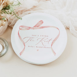 BELLA Blush Bow Ze Krijgt de Knoop Door Bridal Sho Papieren Bordje