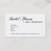 Bella Bridal Floral Arrangements Special Bedankt Visitekaartje (Achterkant)