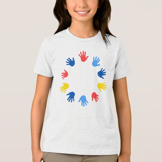 Bella+Canvas Camiseta Tri-blend para Jovens Mãos Shirt (Voorkant)