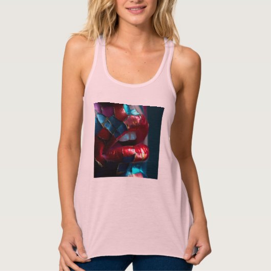  Bella+Canvas Flowy Racerback Tank Top (Voorkant)