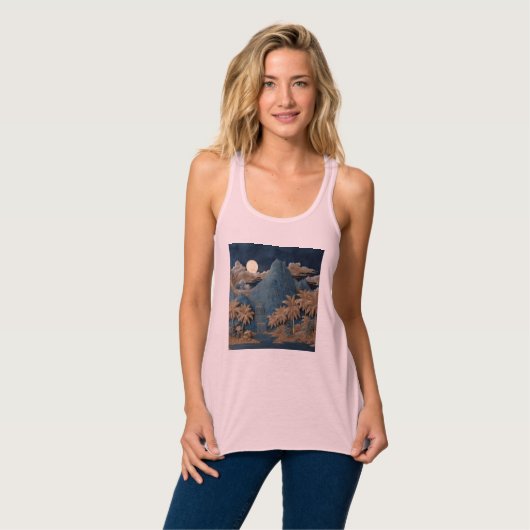 Bella+Canvas Flowy Racerback Tank Top (Volledige Voorkant)