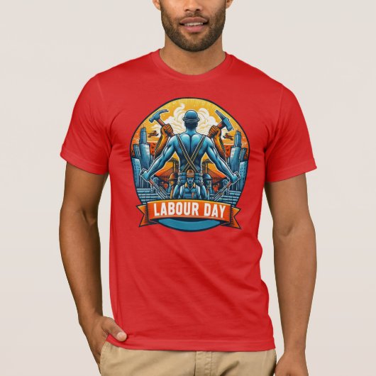 Bella + Canvas Jersey Dag van de Arbeid Design T-shirt (Voorkant)