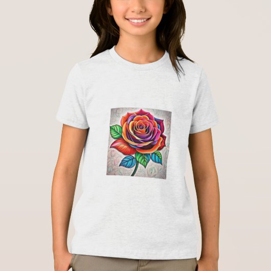 Bella+Canvas Jeugd Tri-blend T-Shirt, Wit, Shirt (Voorkant)