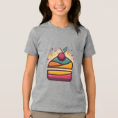 Bella + Canvas Jeugdtaart Ontwerp Tri-Blend Shirt (Voorkant)