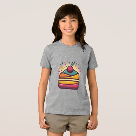Bella + Canvas Jeugdtaart Ontwerp Tri-Blend Shirt (Voorkant volledig)