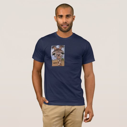 Bella Canvas mannen shirt Giraffe (Voorkant volledig)