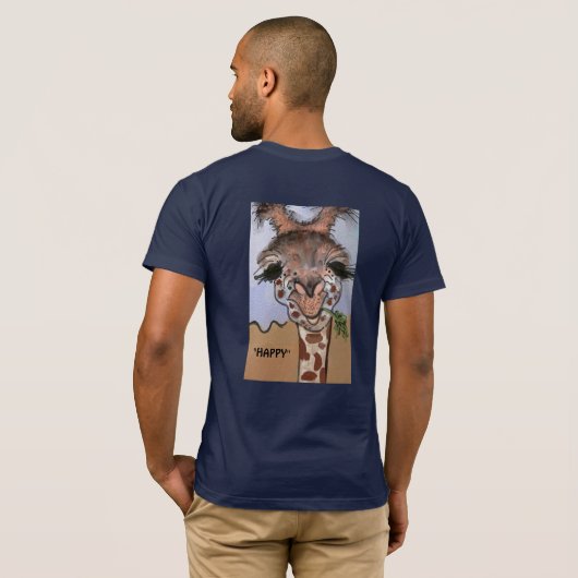 Bella Canvas mannen shirt Giraffe (Achterkant volledig)