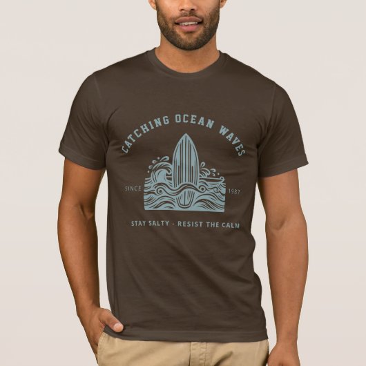 Bella Canvas Surfboard & Wave T-shirt (Voorkant)