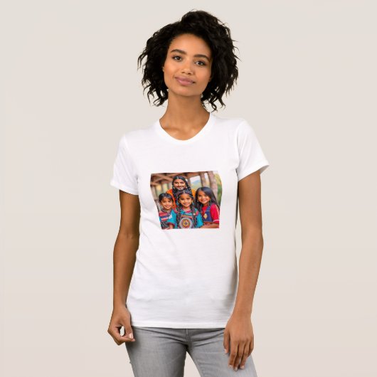 Bella+Canvas T-shirt voor dames met dunne vulling (Voorkant volledig)