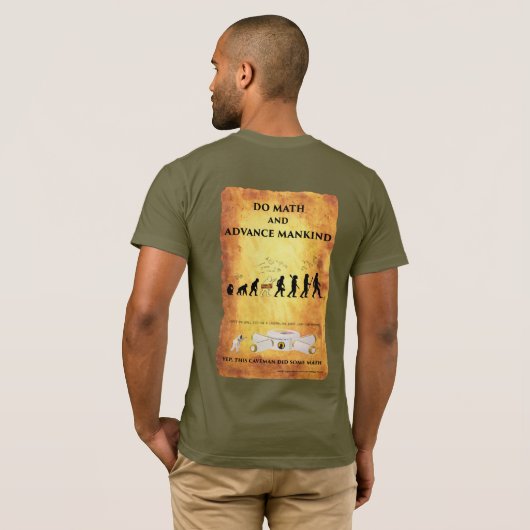 Bella Canvas T-Shirt: Wiskunde Smart Caveman T-shirt (Achterkant volledig)