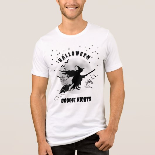 Bella+Canvas Tri-blend Halloween Bogie Night White Shirt (Voorkant)
